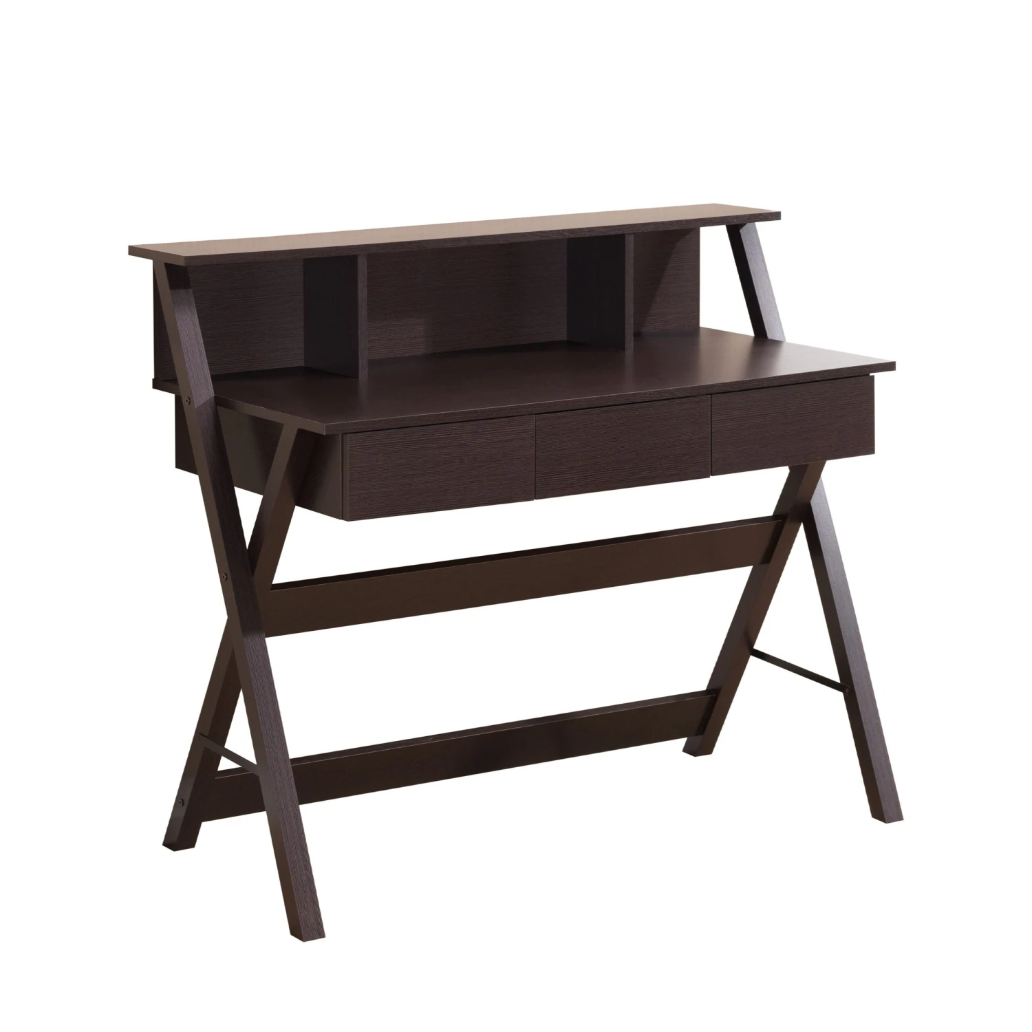 43" X-Frame Desk With Hutch In Wenge 3 43" X-Frame Desk With Hutch In Wenge - Image 3
