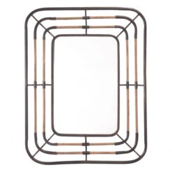 Natural Steel Mirror In Copper & Black