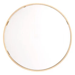 Round Minimalist Mirror With Gold Frame