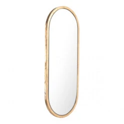 Simple Oval Mirror W/ Gold Frame
