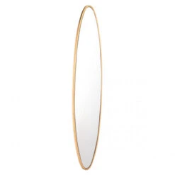 Simple Large Oval Mirror W/ Gold Frame