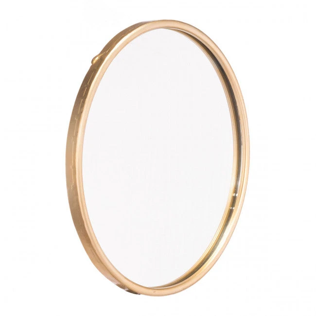Simple Round Mirror W/ Gold Frame 2 Simple Round Mirror W/ Gold Frame - Image 2