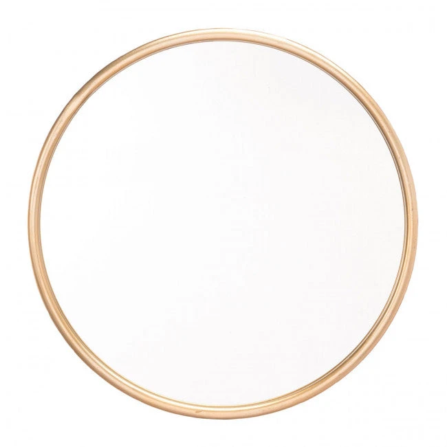 Simple Round Mirror W/ Gold Frame 1 Simple Round Mirror W/ Gold Frame