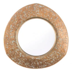 Roundabout Mirror In Distressed Gold