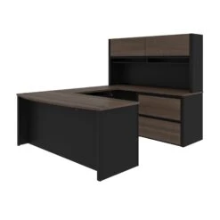 Antigua And Black U-shaped Desk With Hutch And Oversized File Drawers -Home Decor Shop AvnrAc48LEum5aUkAR85qkRyDZy21Aw2