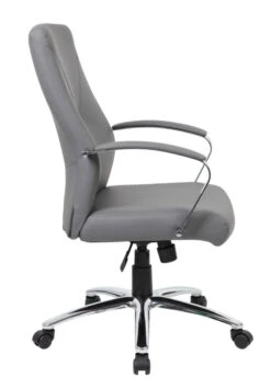 Boss Gray Leather Y-Design Office Chair -Home Decor Shop B10101 GY RV 713x1024 1