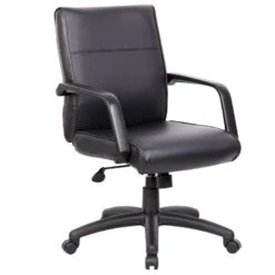 Boss Black Transitional Mid-Back Office Chair