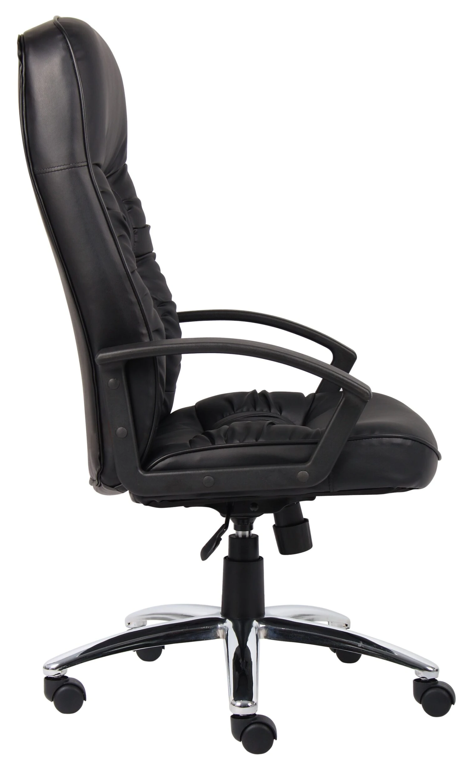 Boss Black Faux Leather Office Chair W/ Chrome Base 3 Boss Black Faux Leather Office Chair W/ Chrome Base - Image 3