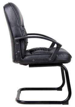 Boss S-Design Black Faux Leather Mid Back Guest Chair -Home Decor Shop B7309 RV