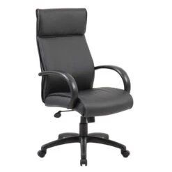 Boss Striking Classic Black Faux Leather Office Chair