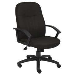 Boss Mid-Back Black Fabric Office Chair