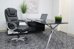 Boss Foldable Black Leather Office Chair W/ Waterfall Seat -Home Decor Shop B8601 2