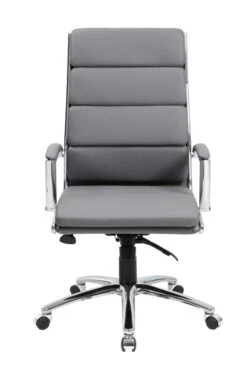 Boss Gray Faux Leather Office Chair W/ Padded Back & Seat -Home Decor Shop B9471 GY 5 600x887 1