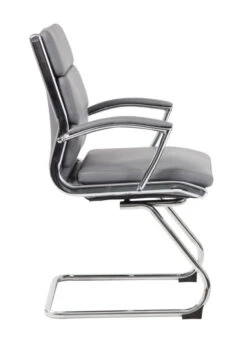 Boss Gray Faux Leather & Chrome S-Design Guest Chair -Home Decor Shop B9479 GY 2 600x826 1