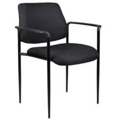 Boss Classic Black Fabric Guest Or Conference Chair W/ Tapered Legs (Set Of 2)