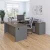 Bark Gray And Slate Premium U-shaped Desk