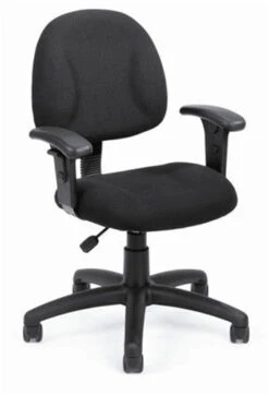 Boss Mid Back Task Chair With Armrests & Waterfall Seat In Burgundy, Gray, Black Or Blue