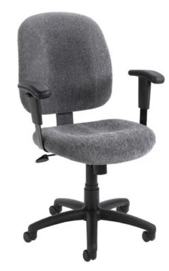 Boss Ergonomic Padded Chenille Office Chair With Armrests & Color Options