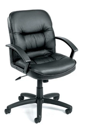 Boss Executive Mid Back Leather Chair W Lumbar Support 1 Boss Executive Mid Back Leather Chair W Lumbar Support