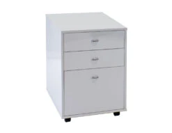 Premium White Lacquer Mobile File Cabinet