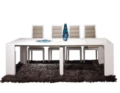 95" Modern White Lacquer Extending Conference Table Or Desk (16" - 95" W)