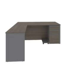 Bark Gray And Slate Premium Single-Pedestal L-shaped Desk -Home Decor Shop BezYJ3I2VVcd4rAkkJdOCQk4I3ydbZ5a