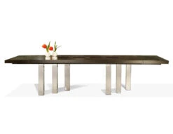 Sleek Modern Conference Table In Wenge & Chrome (Extends From 87" To 127")