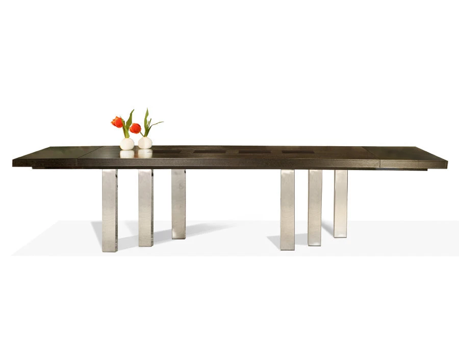 Sleek Modern Conference Table In Wenge & Chrome (Extends From 87" To 127") 1 Sleek Modern Conference Table In Wenge & Chrome (Extends From 87" To 127")