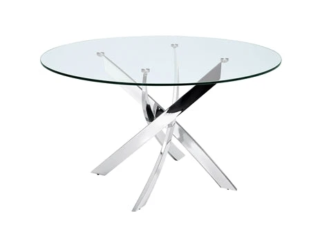 51" Round Glass & Stainless Steel Meeting Table 1 51" Round Glass & Stainless Steel Meeting Table