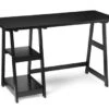 Black 47" Modern Trestle Desk
