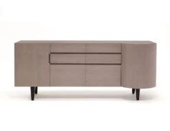 Vintage - Modern 74" Light Gray Executive Desk With Angled Wenge Legs -Home Decor Shop Chloe Credenza