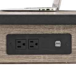 Walker Edison 60" Modern Desk With Built-In Plugs In Driftwood Finish 8 Walker Edison 60" Modern Desk With Built-In Plugs In Driftwood Finish -Home Decor Shop D60UBS30AG alt4