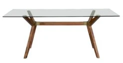Unique 75" Contemporary Walnut Glass-Top Executive Desk Or Meeting Table