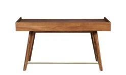 Unique 63" Walnut Office Desk W/ Brass Accents -Home Decor Shop DNLI 3773 06