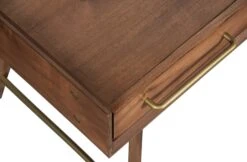 Unique 63" Walnut Office Desk W/ Brass Accents -Home Decor Shop DNLI 3773 07