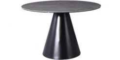 47" Gray Ceramic Meeting Table With Stylish Black Base