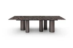108" Contemporary Brown Marble Conference Table By Whiteline