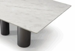 108" Contemporary White Marble Conference Table By Whiteline -Home Decor Shop DT1821 WHT.4