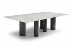 108" Contemporary White Marble Conference Table By Whiteline -Home Decor Shop DT1821 WHT.6