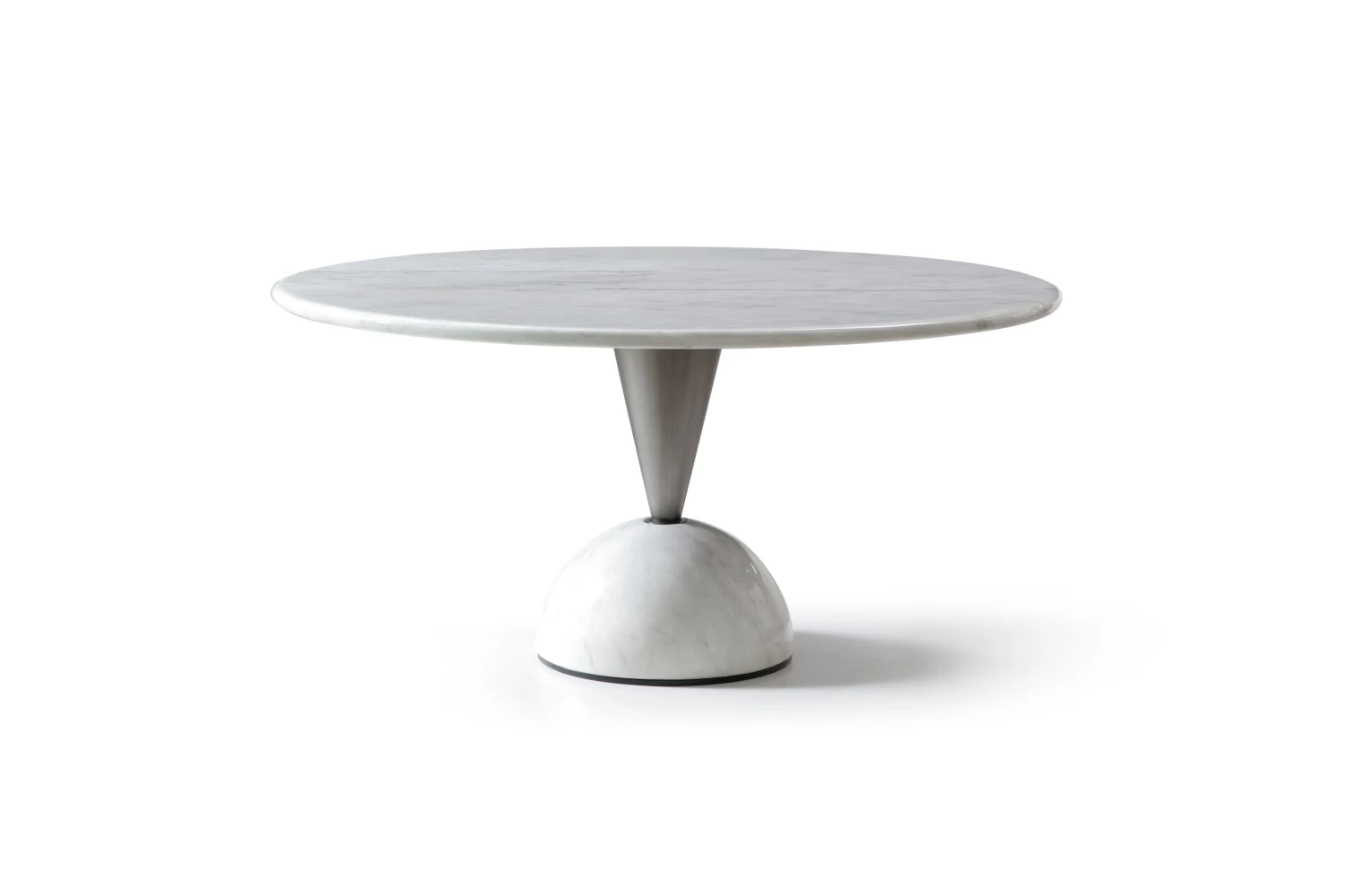 60" Contemporary And Sleek White Marble Meeting Table 4 60" Contemporary And Sleek White Marble Meeting Table - Image 4