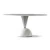 60" Contemporary And Sleek White Marble Meeting Table