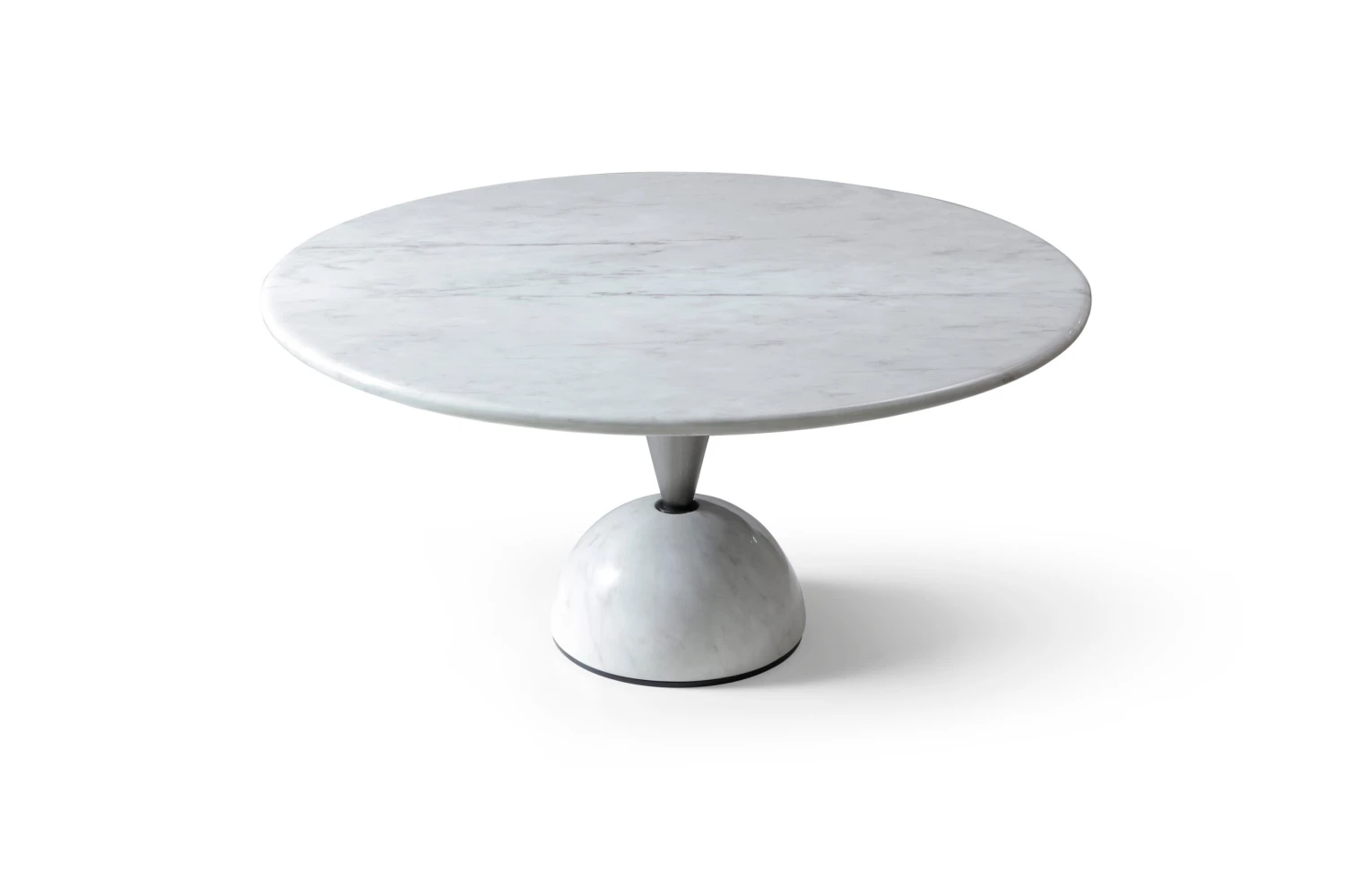 60" Contemporary And Sleek White Marble Meeting Table 2 60" Contemporary And Sleek White Marble Meeting Table - Image 2