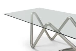 142" Uber Modern Glass Conference Table With Unique Base In Brushed Nickel -Home Decor Shop DT2035 NKL.4