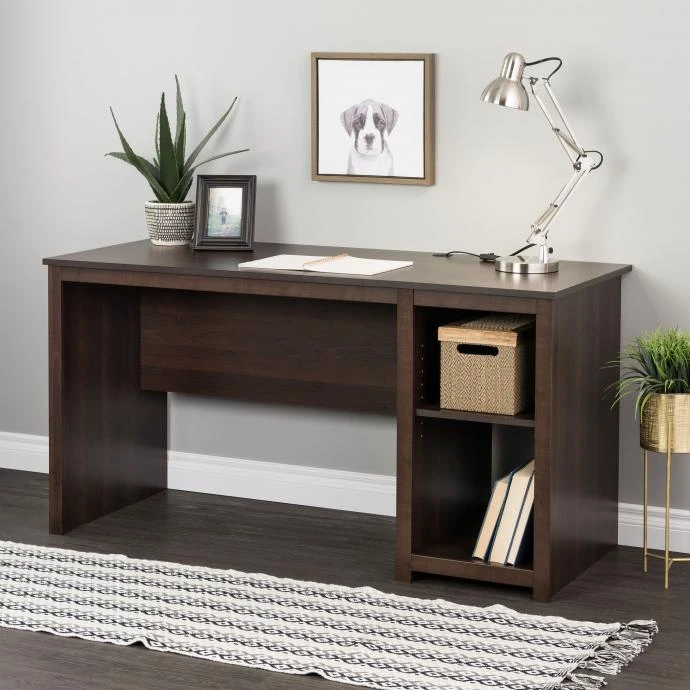 Prepac 56" Espresso Classic Desk With 2 Shelves 1 Prepac 56" Espresso Classic Desk With 2 Shelves