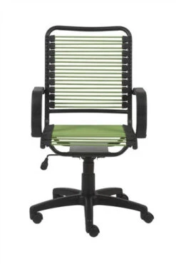 Black Office Chair With Green Bungee Supports