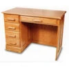 42" Solid Oak Single Pedestal Computer Desk With Finish Options