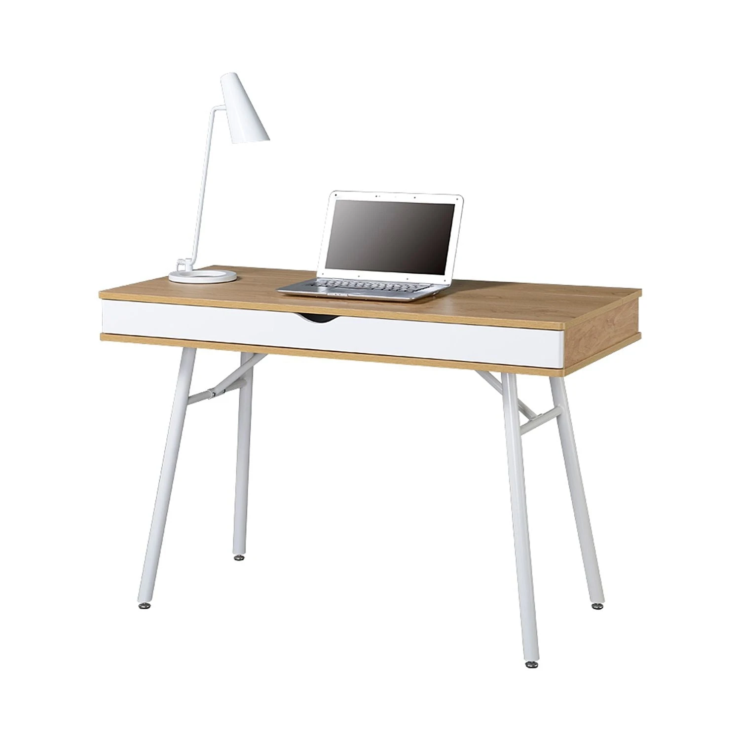 45" Pine & White Modern Desk 2 45" Pine & White Modern Desk - Image 2