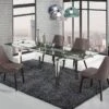63-87" Extendable Steel & Glass Conference Table