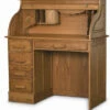 Handcrafted Solid Oak Single Pedestal Desk With Hutch