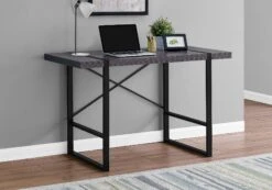 Boxcar Desk In Gray Woodgrain And Black